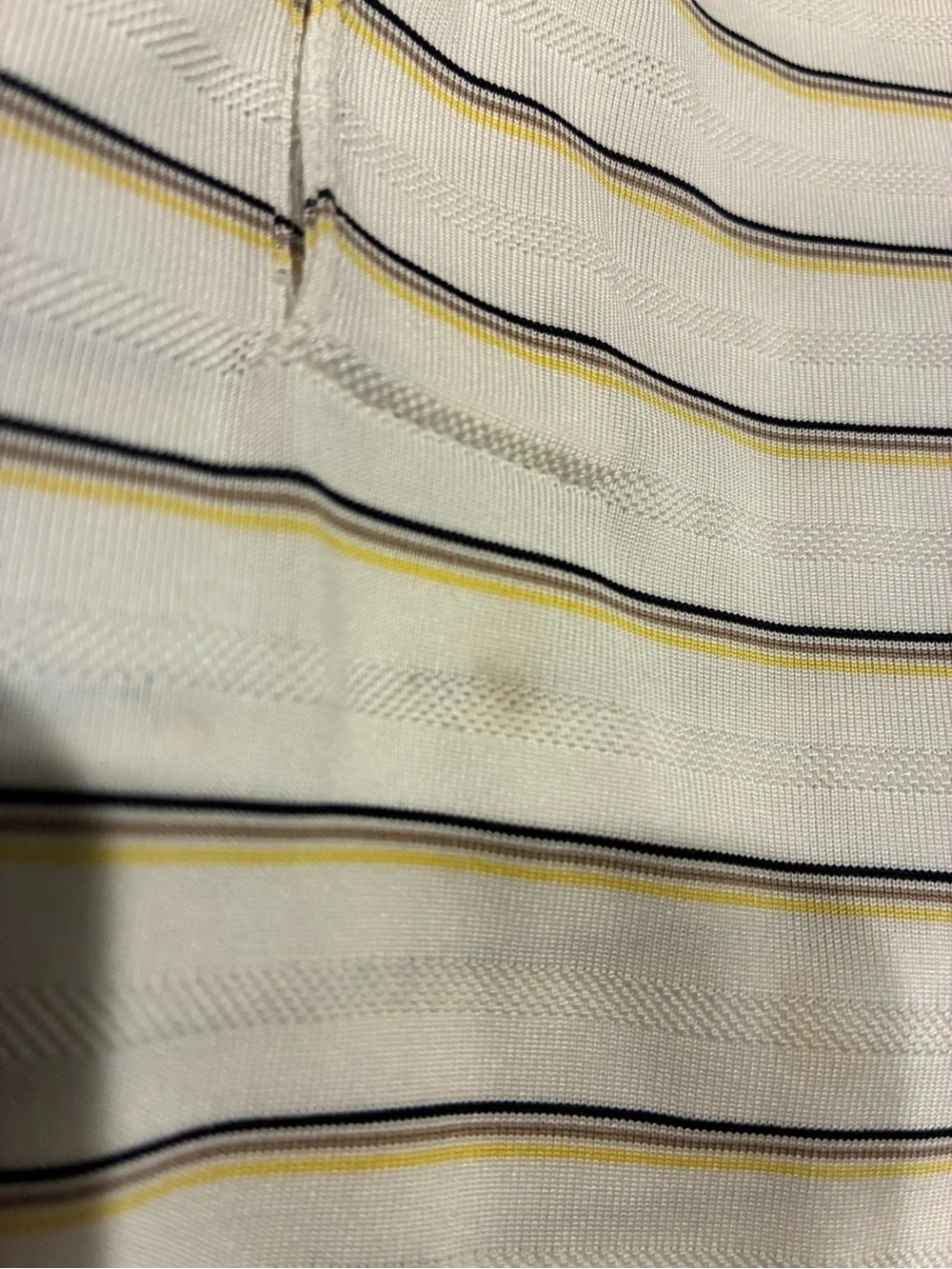Adidas Climacool Golf Old Waverly White Striped Polo Shirt
